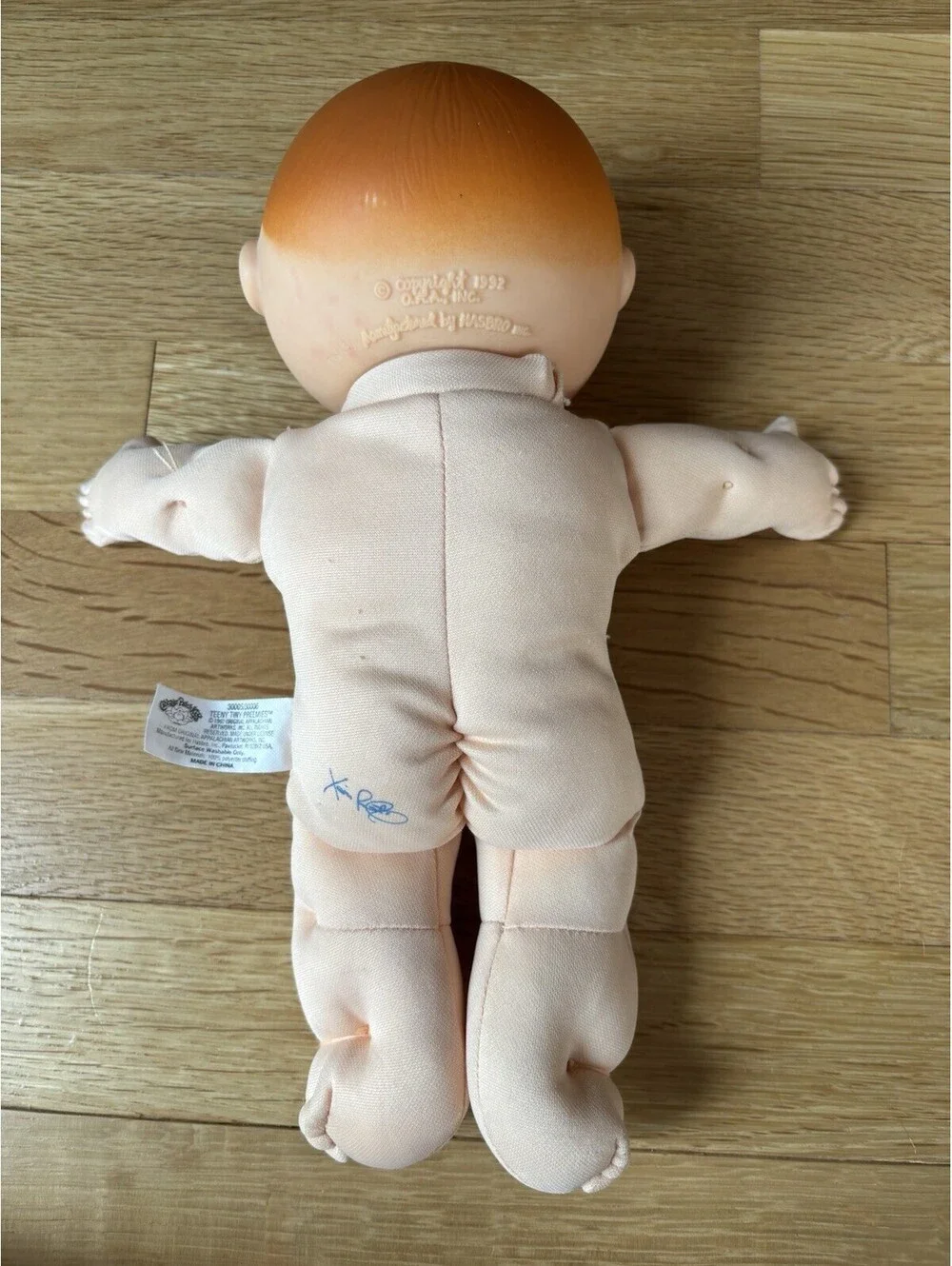 Vtg 1992 Hasbro Cabbage Patch Kids Red Hair Teeny Tiny Preemie Baby Doll Brown